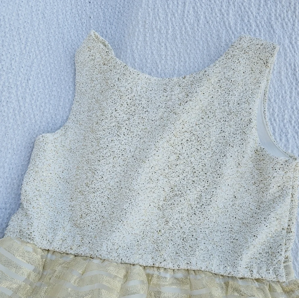 The Children's Place Gold and cream colored sleeveless dress girls size 5
